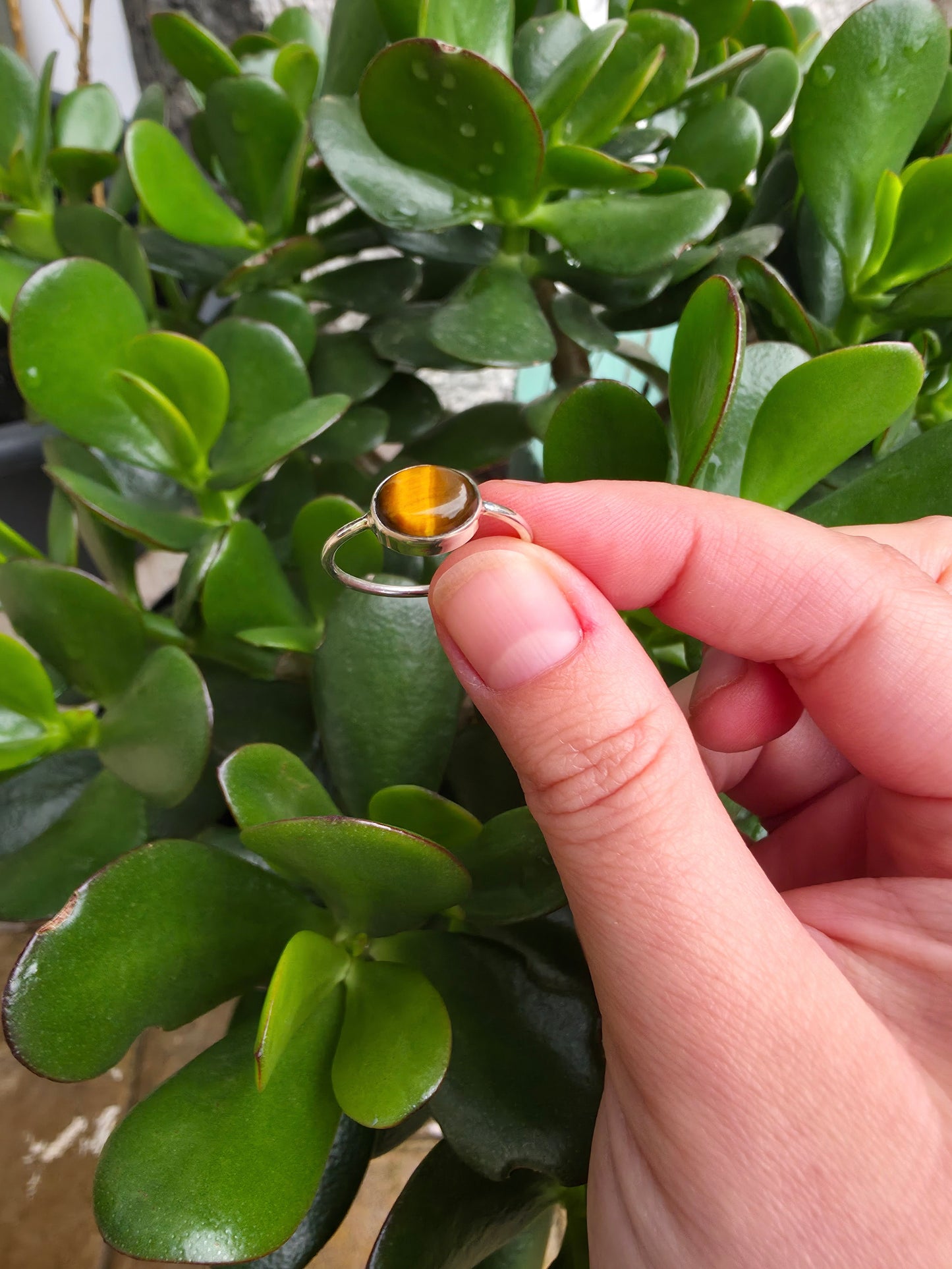 Anillo de ojo de tigre para equilibrio emocional, confianza y bienestar