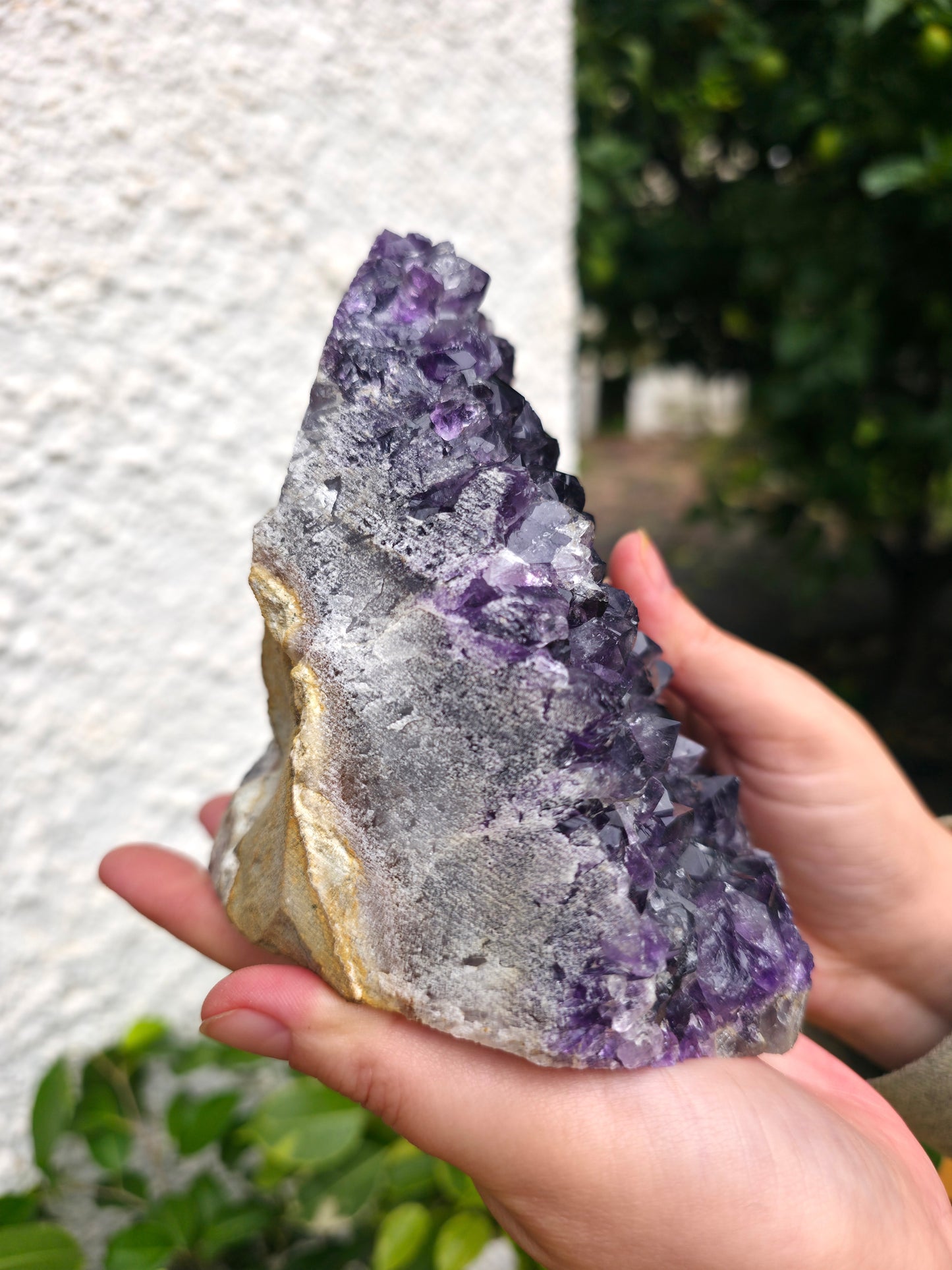 Drusa amatista violeta brillante alta energía