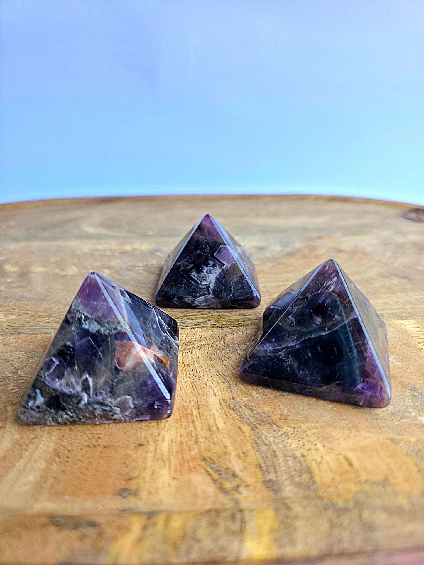 pirámide de amatista natural 40x40 mm cristal violeta protección y calma