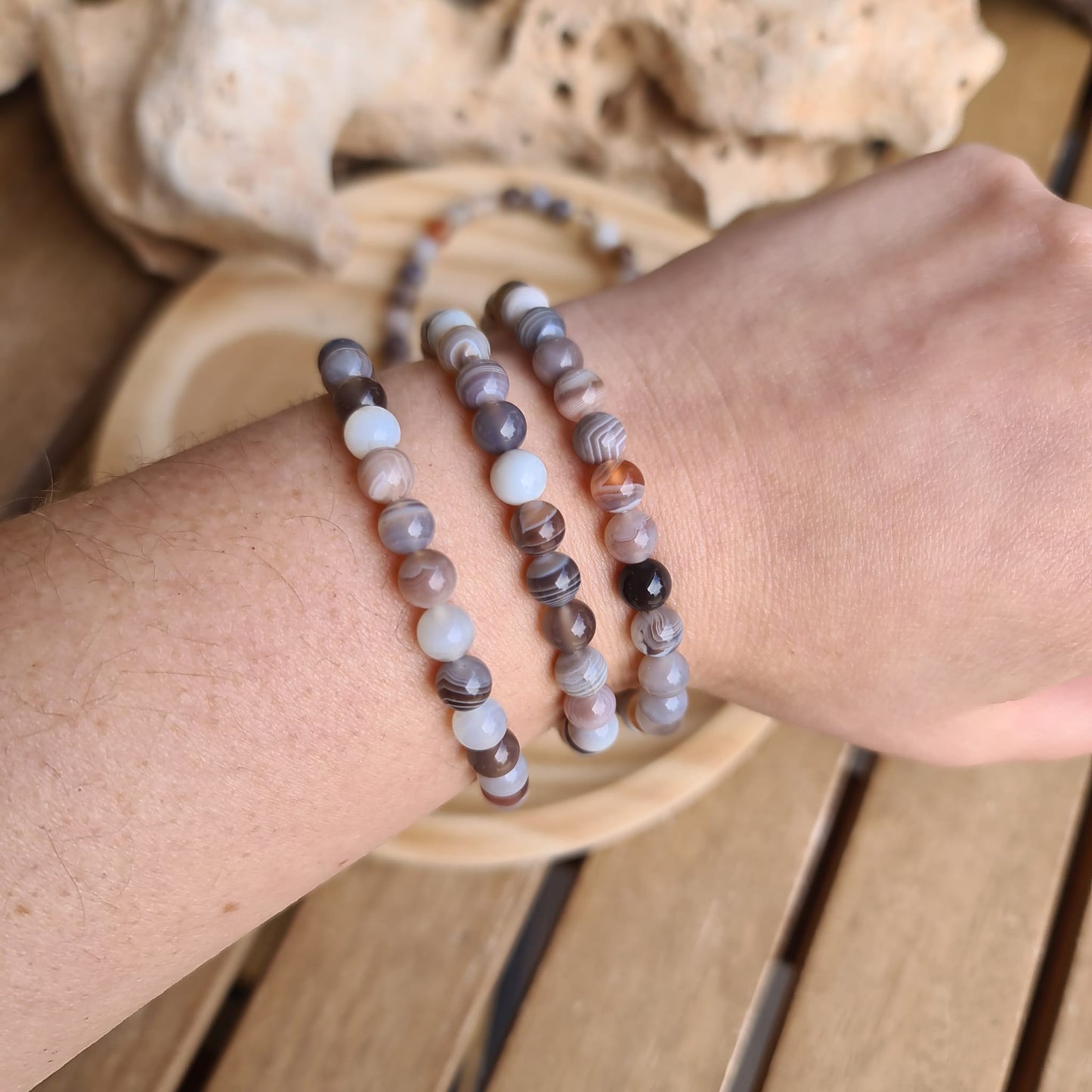 Pulsera de Ágata Botswana 6 mm