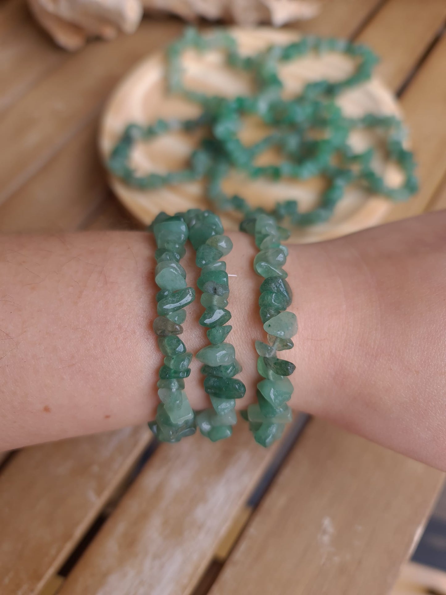 Pulsera chip de Aventurina Verde