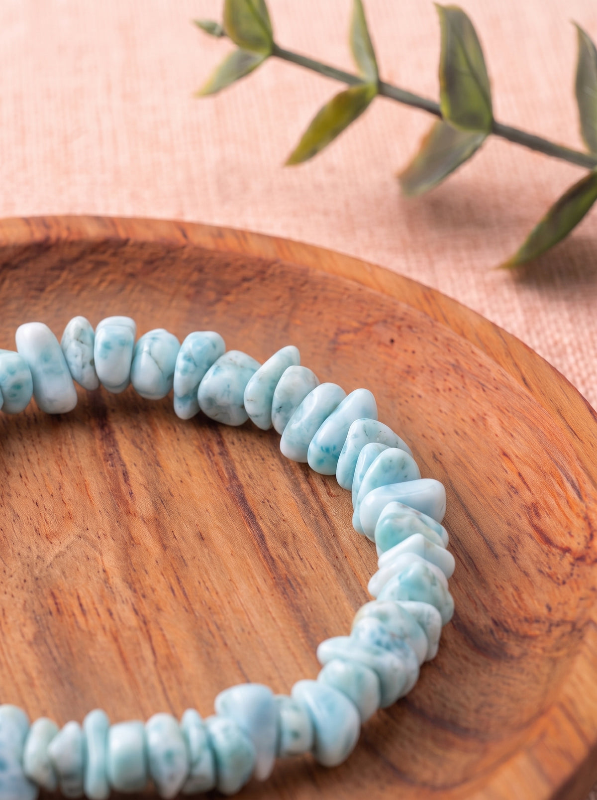 pulsera chips larimar natural calidad AA 3