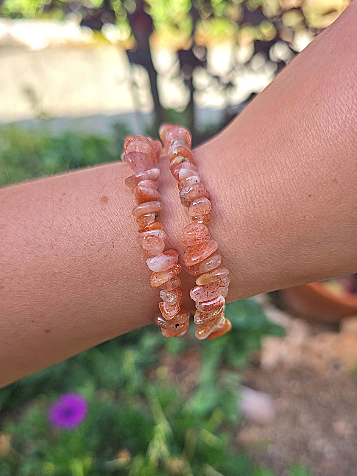 pulsera chips piedra sol calidad extra natural