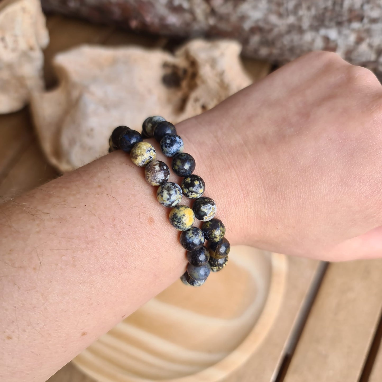 Pulsera de Jaspe Océano Azul 8 mm