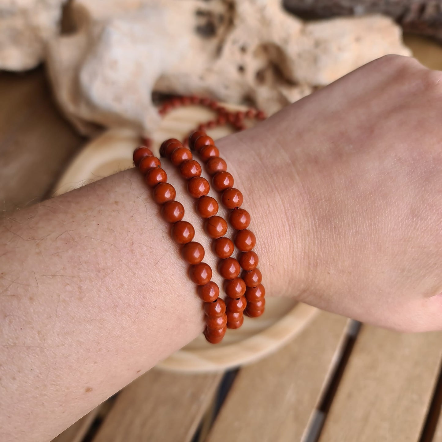 Pulsera de Jaspe Rojo 6 mm