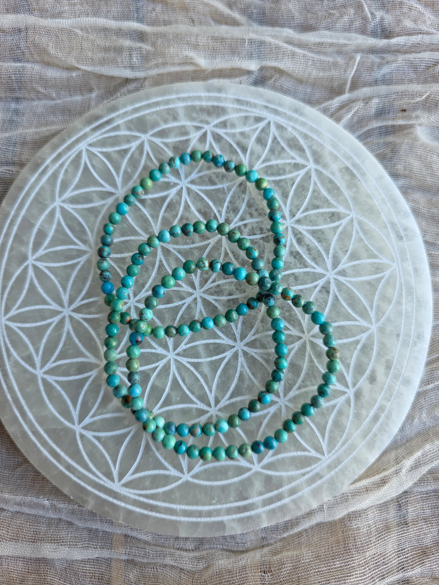 Pulsera fina de Turquesa del Tíbet azul verdoso energía espiritual