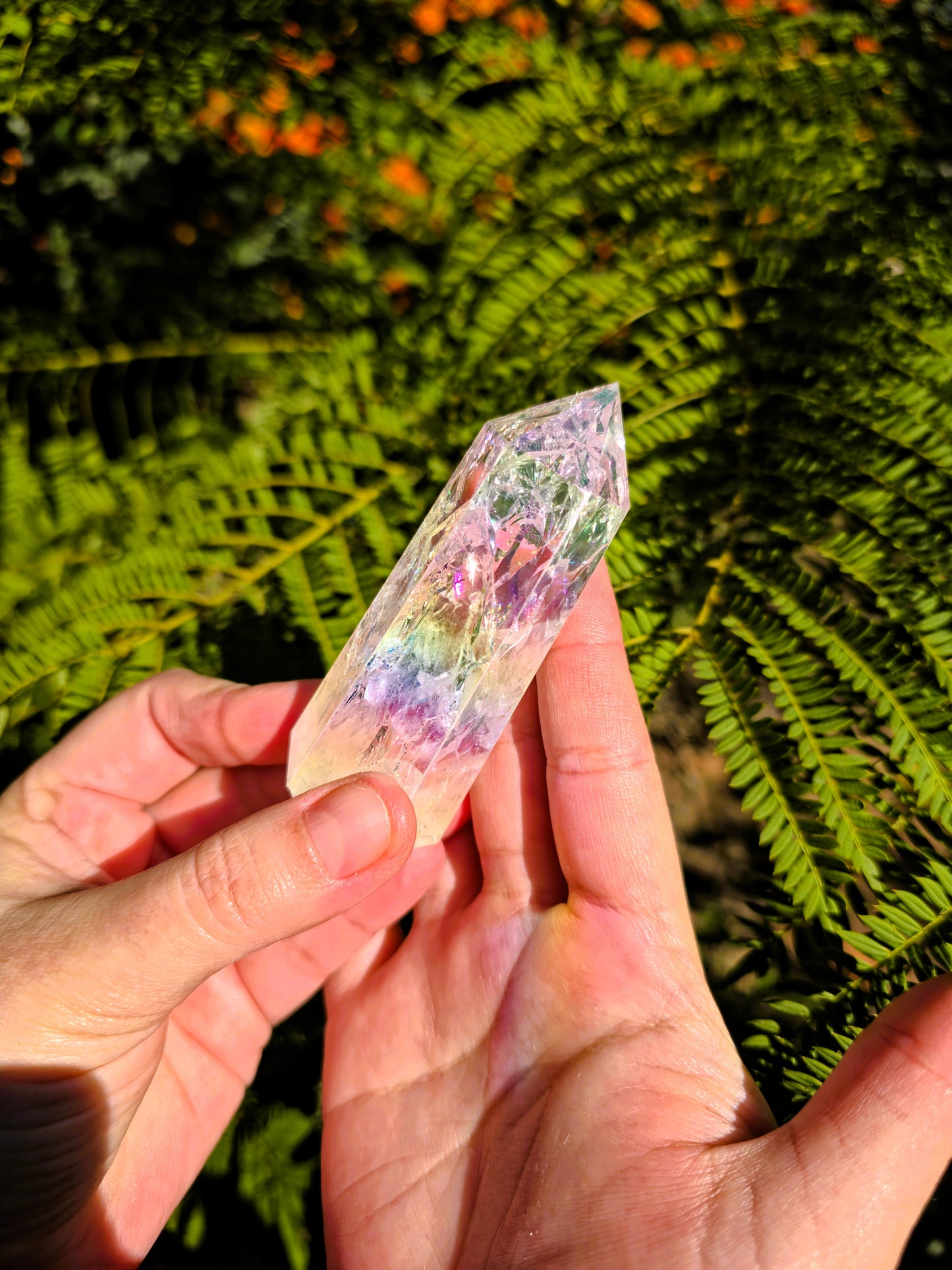 punta de cuarzo ángel aura de muy alta vibración