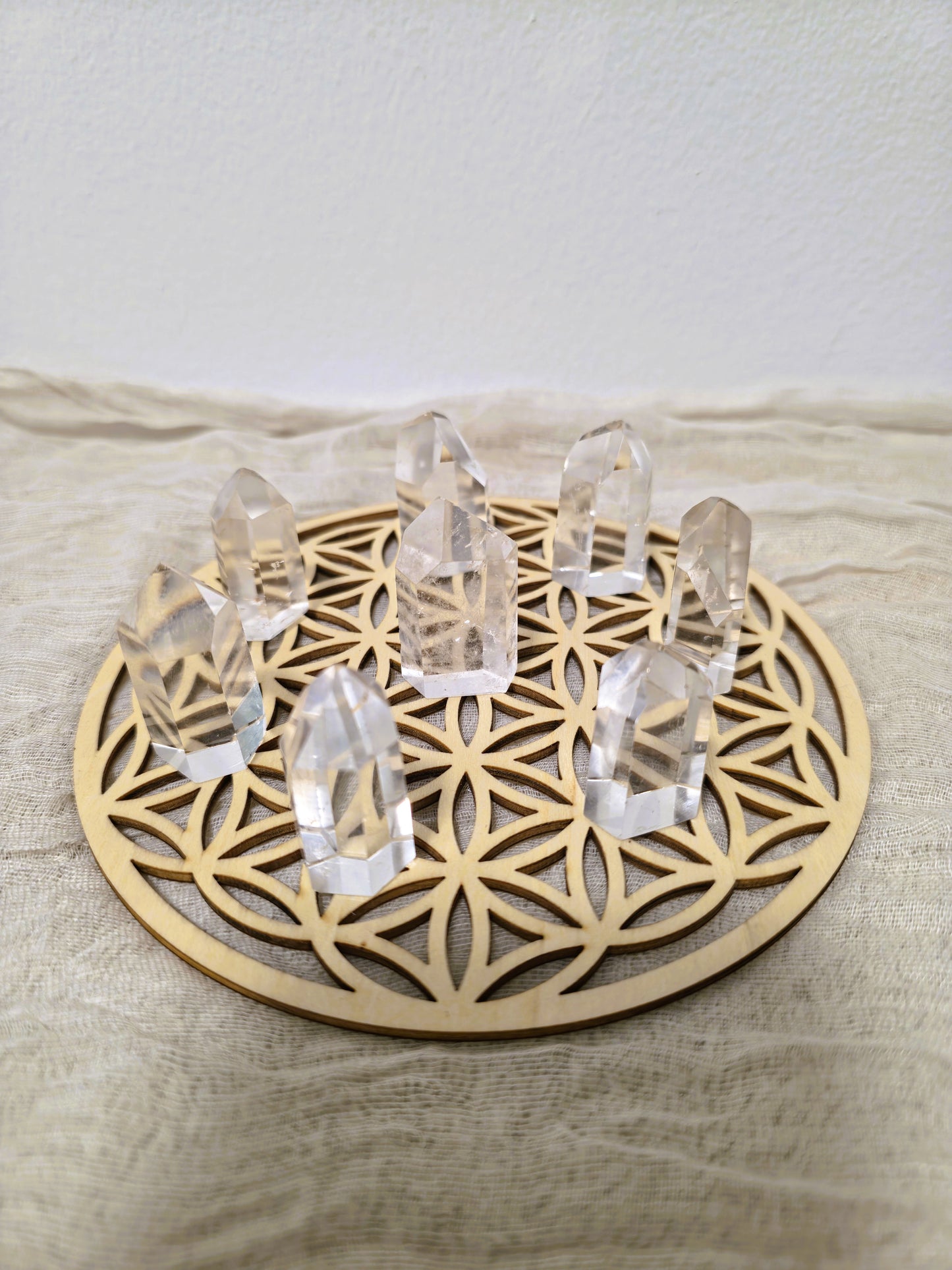 Punta de cristal de roca para reiki, parrillas energéticas y meditación