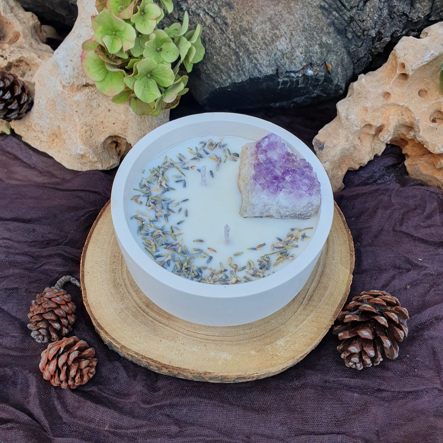 Vela aromática artesanal Amethyst