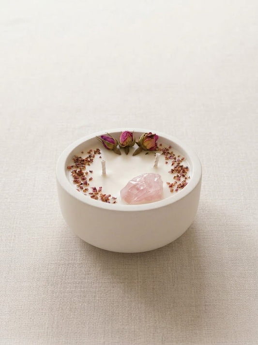 Vela aromática artesanal Rose Quartz