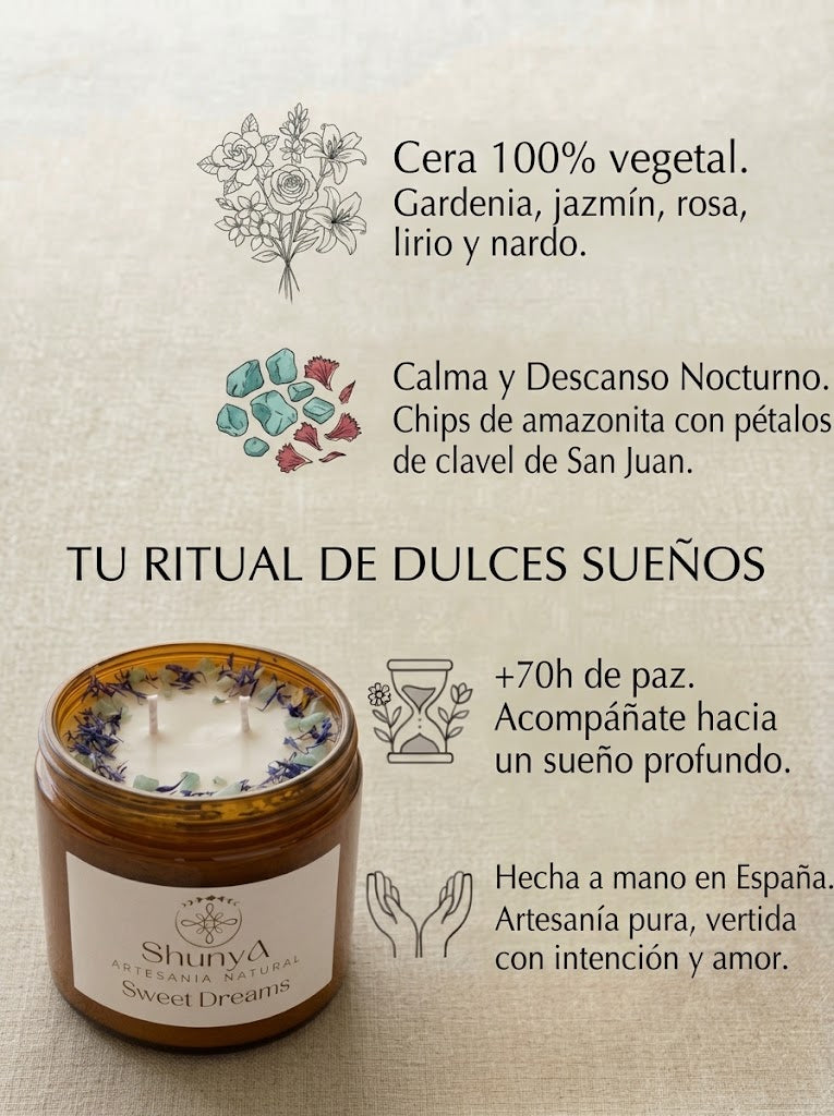 Vela Aromática Artesanal de Cera de Soja - Sweet Dreams