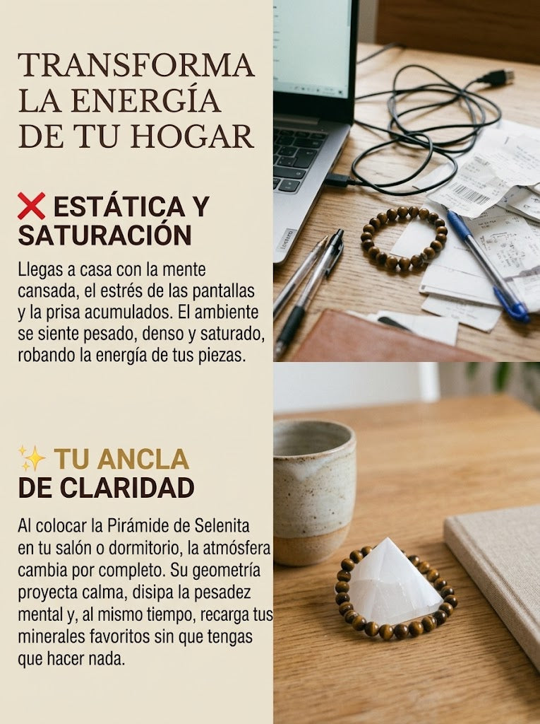 Pirámide de Selenita Blanca (40-70 mm) – Luz y Armonía para tu Hogar