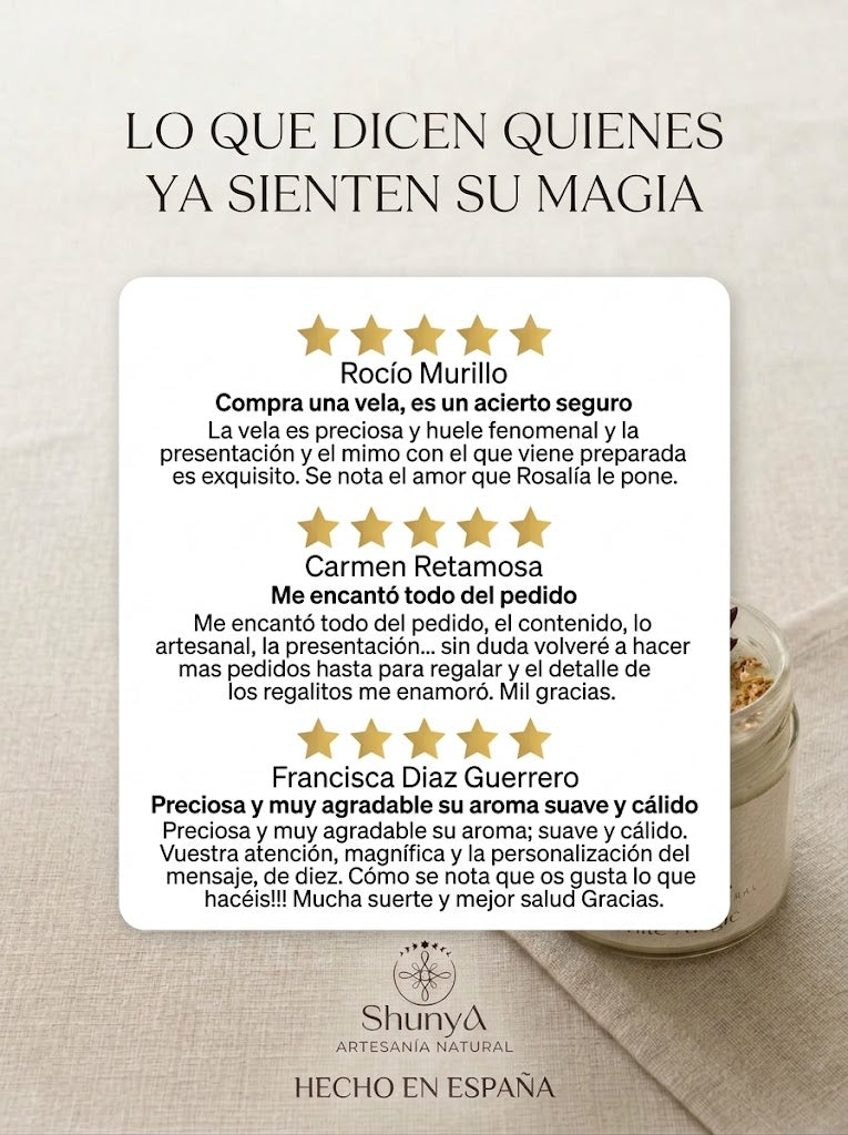 Vela aromática artesanal White Magic
