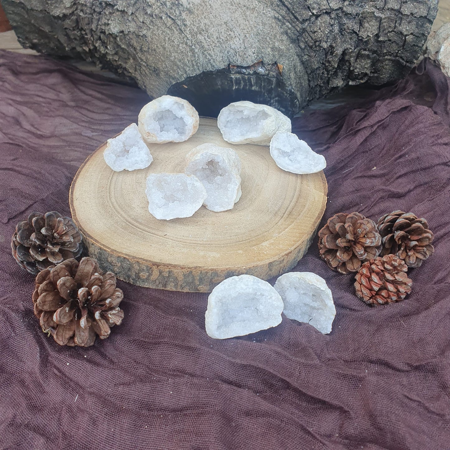 Mini Geode White Quartz Bowl