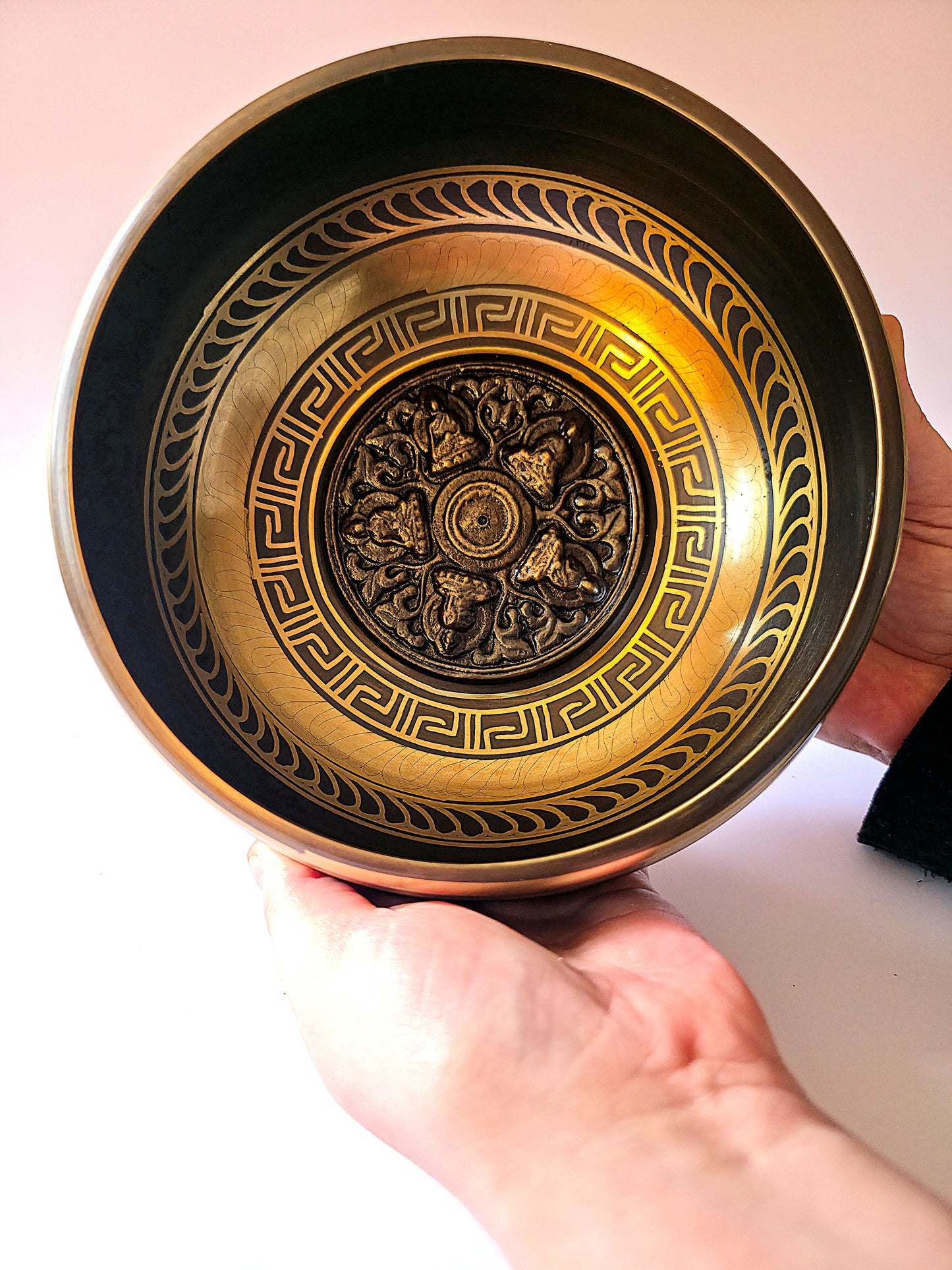 cuenco tibetano grabado 16 cm