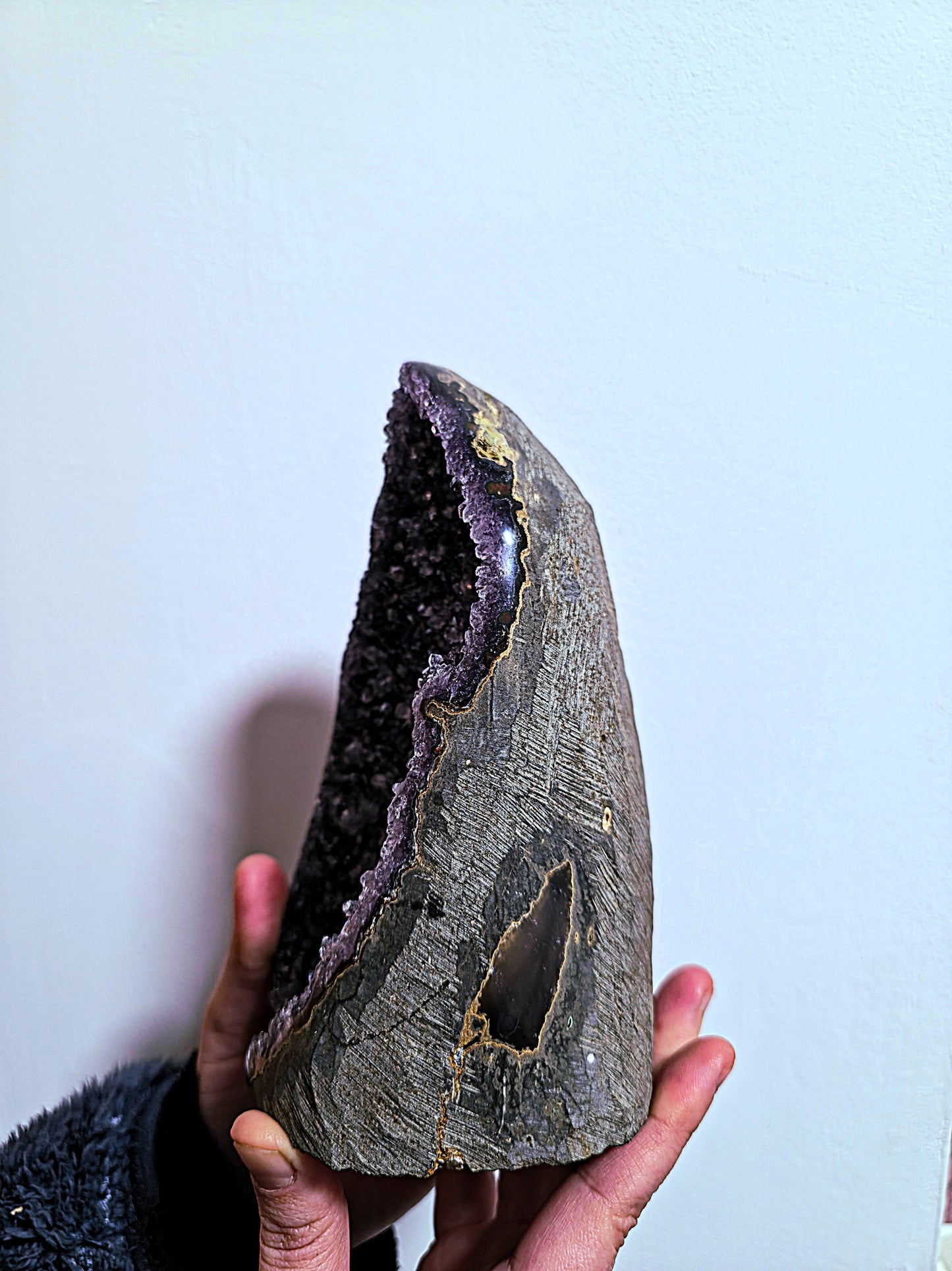 Drusa de amatista calidad extra AA de perfil