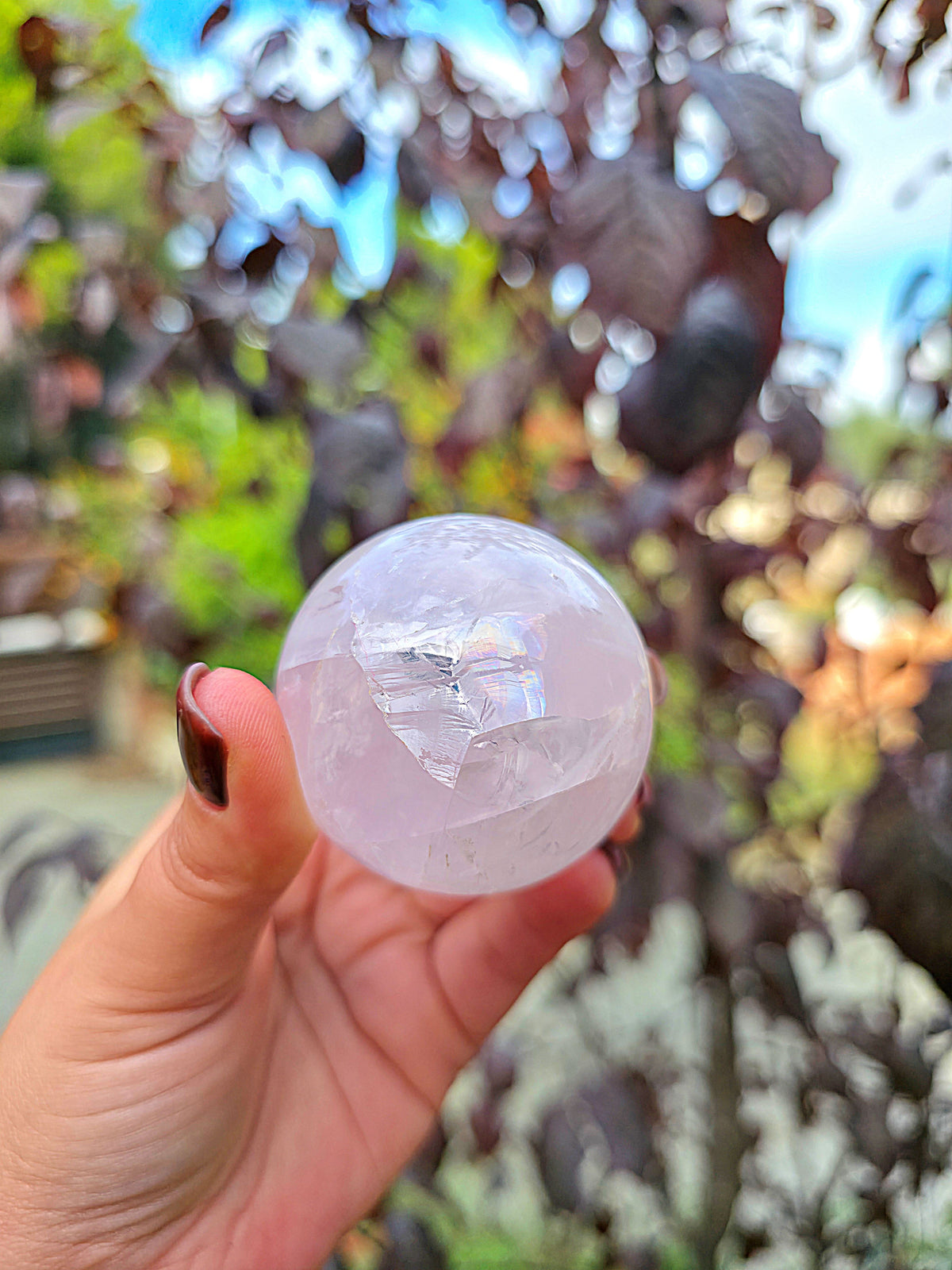 esfera cuarzo rosa 4 a 5,5 cm mineral pulido con base soporte amor pieza 2