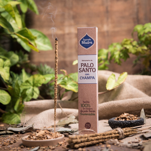 incienso palo santo champa sagrada madre varillas gruesas aroma floral foto 1