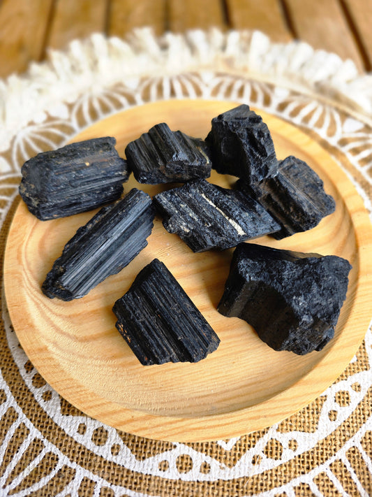 Set de masivos de Turmalina Negra en bruto catedral pequeños