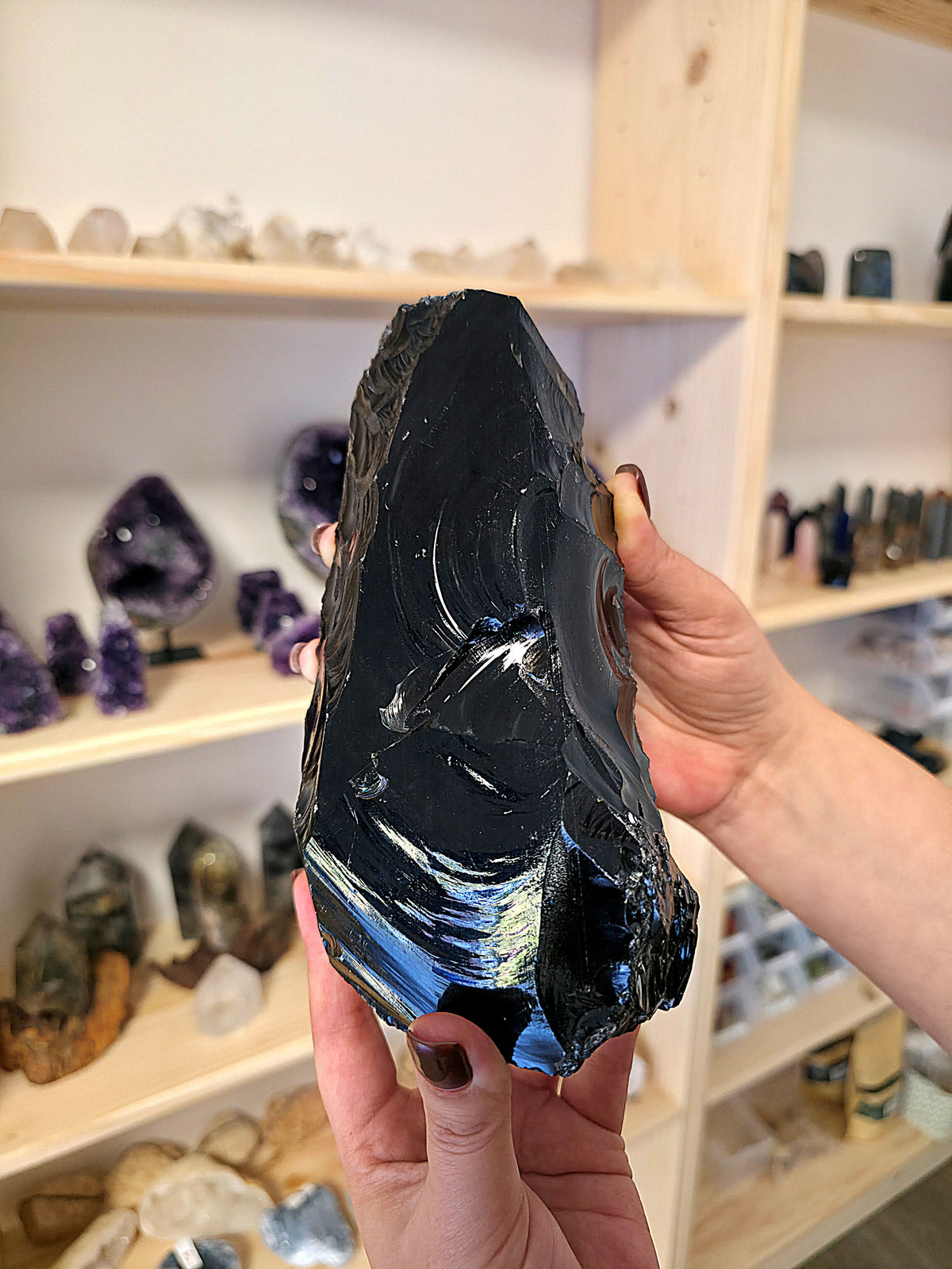 Obsidiana negra masiva en bruto XL cut base piezas únicas pieza 2