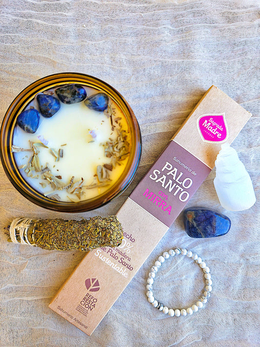 pack ancla de paz vela incienso minerales calma y equilibrio