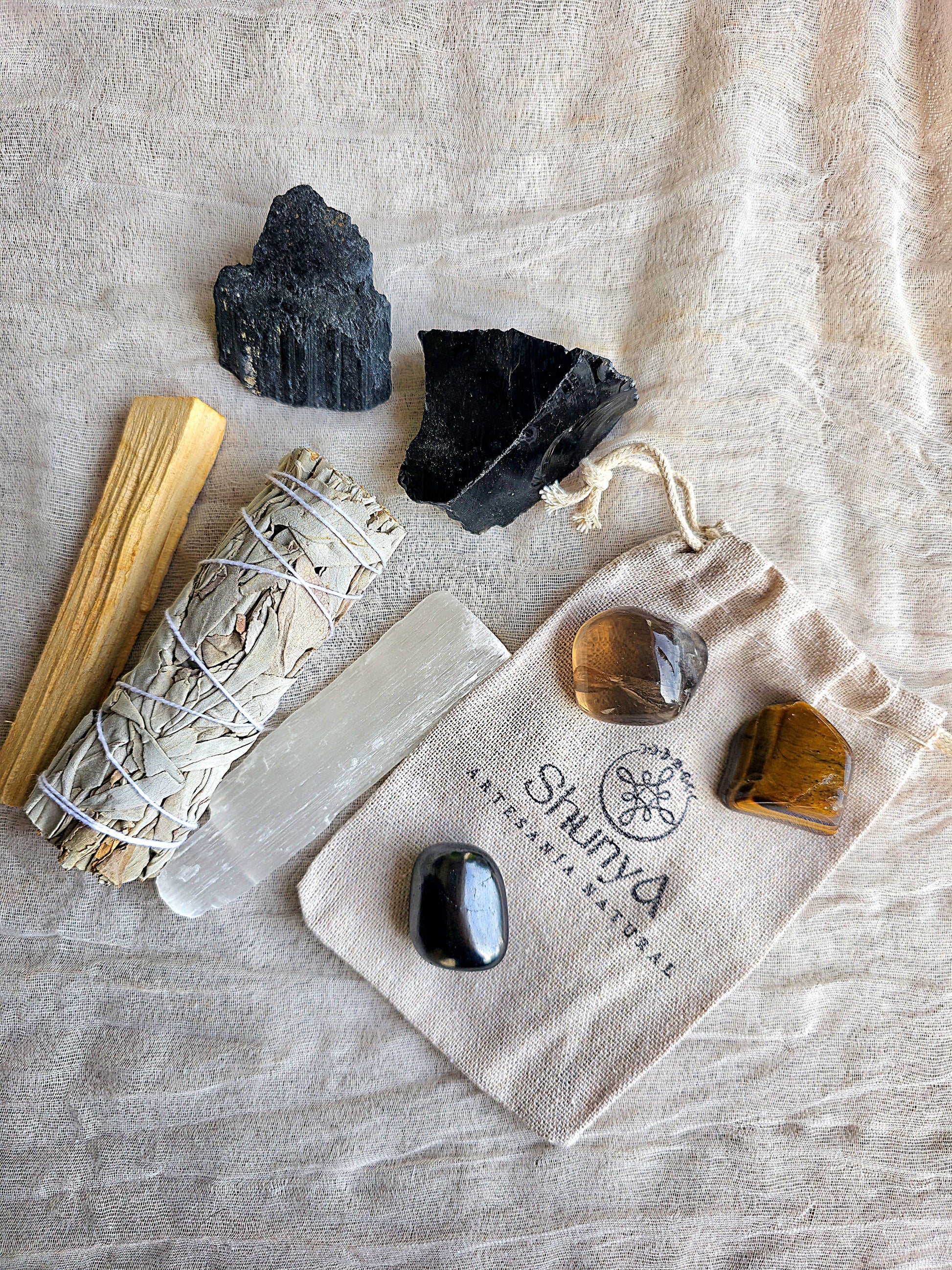 pack eclipse protector proteccion energetica turmalina obsidiana shungita cuarzo ahumado