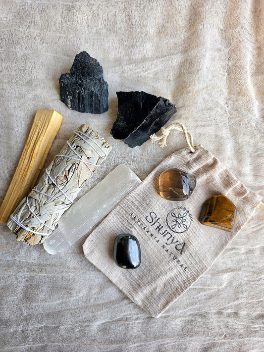 pack eclipse protector proteccion energetica turmalina obsidiana shungita cuarzo ahumado