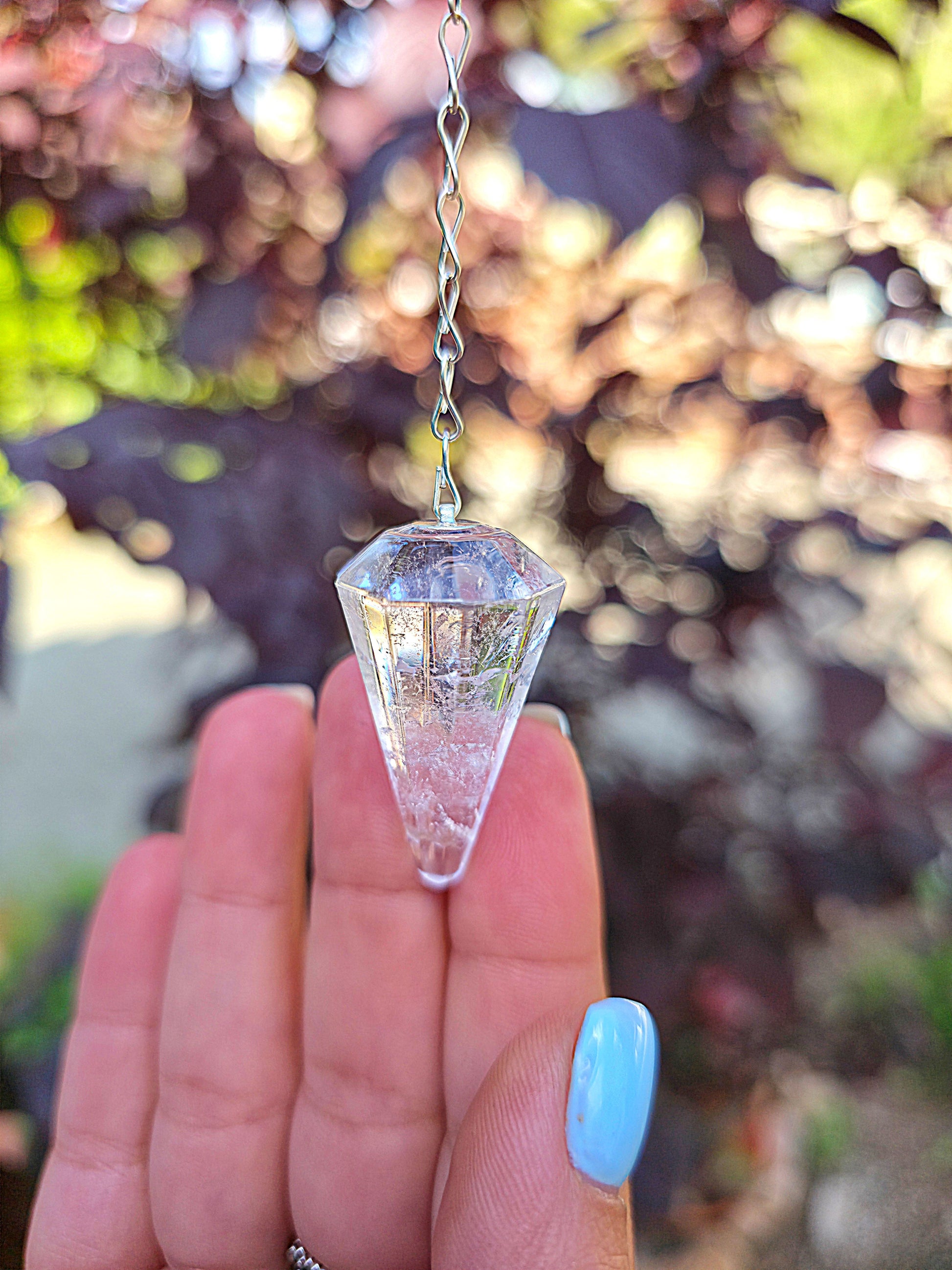 Péndulo de cuarzo cristal natural para radiestesia