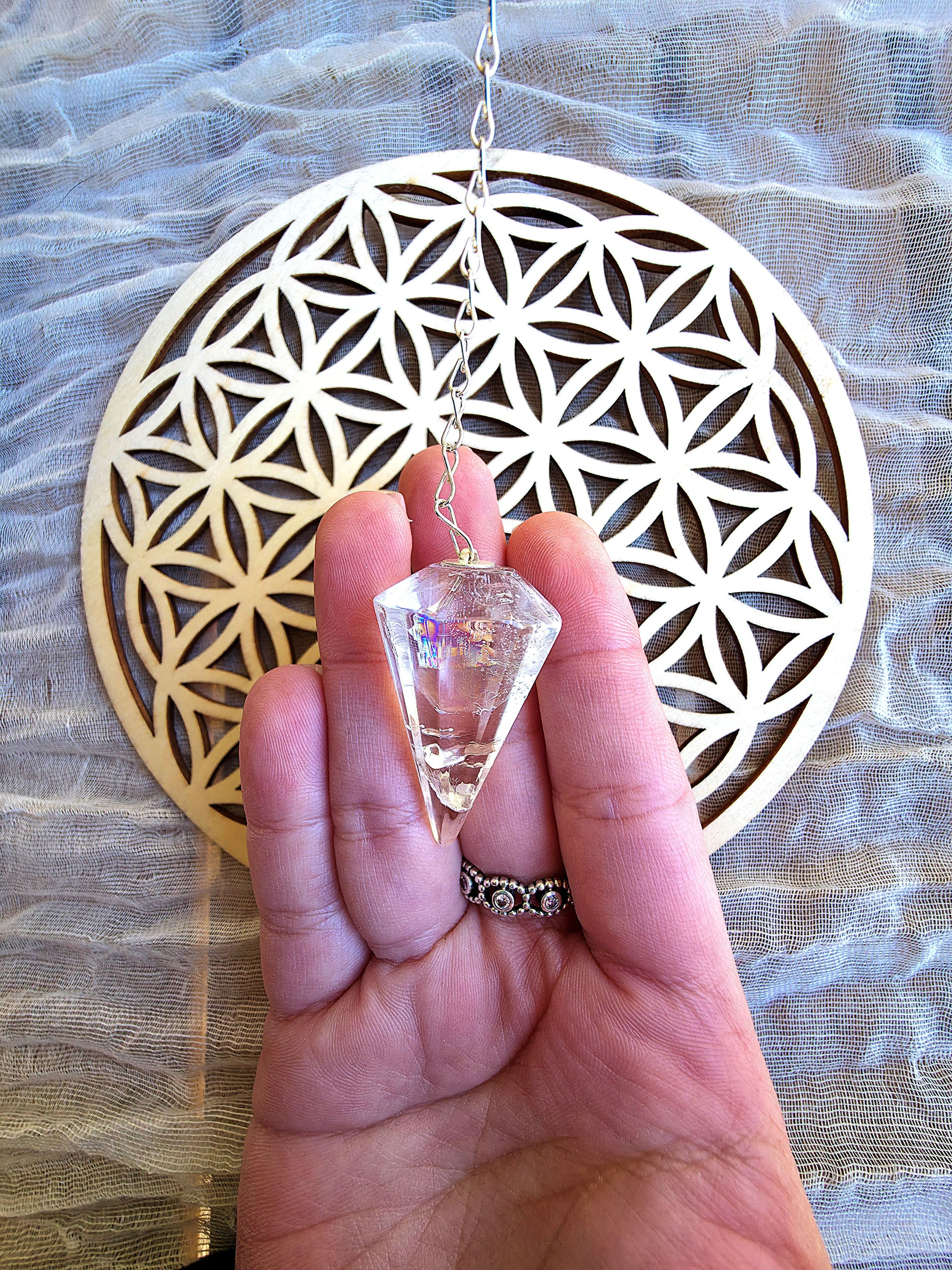 Péndulo de cuarzo cristal calidad extra