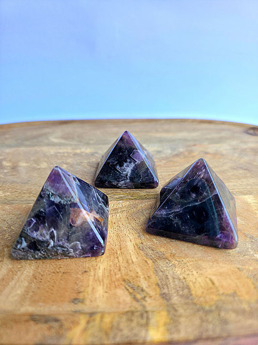 pirámide de amatista natural 40x40 mm cristal violeta protección y calma