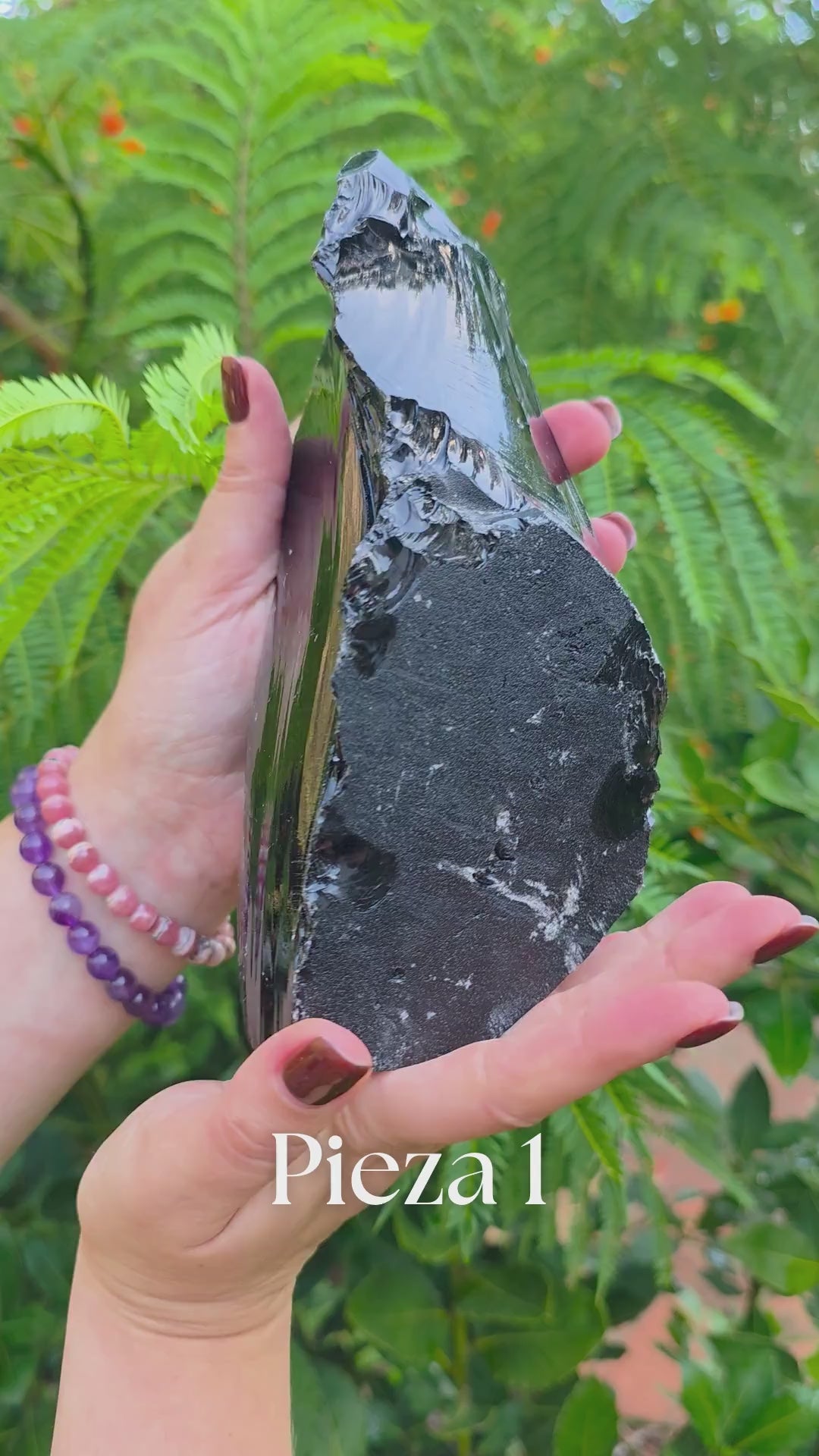 Obsidiana negra masiva en bruto XL cut base piezas únicas video detalle