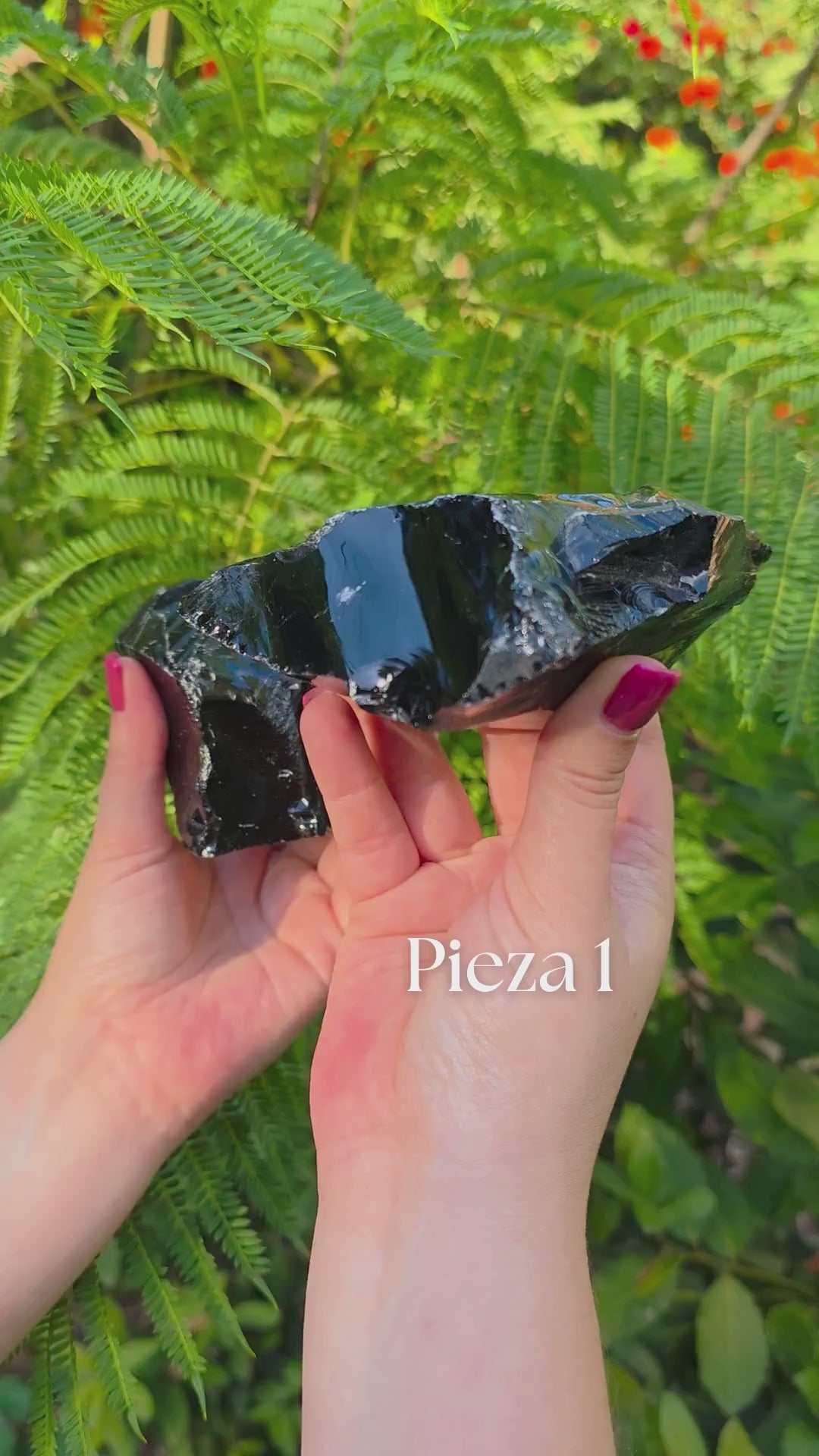 video detalle piezas de obsidiana negra masivo en bruto XL