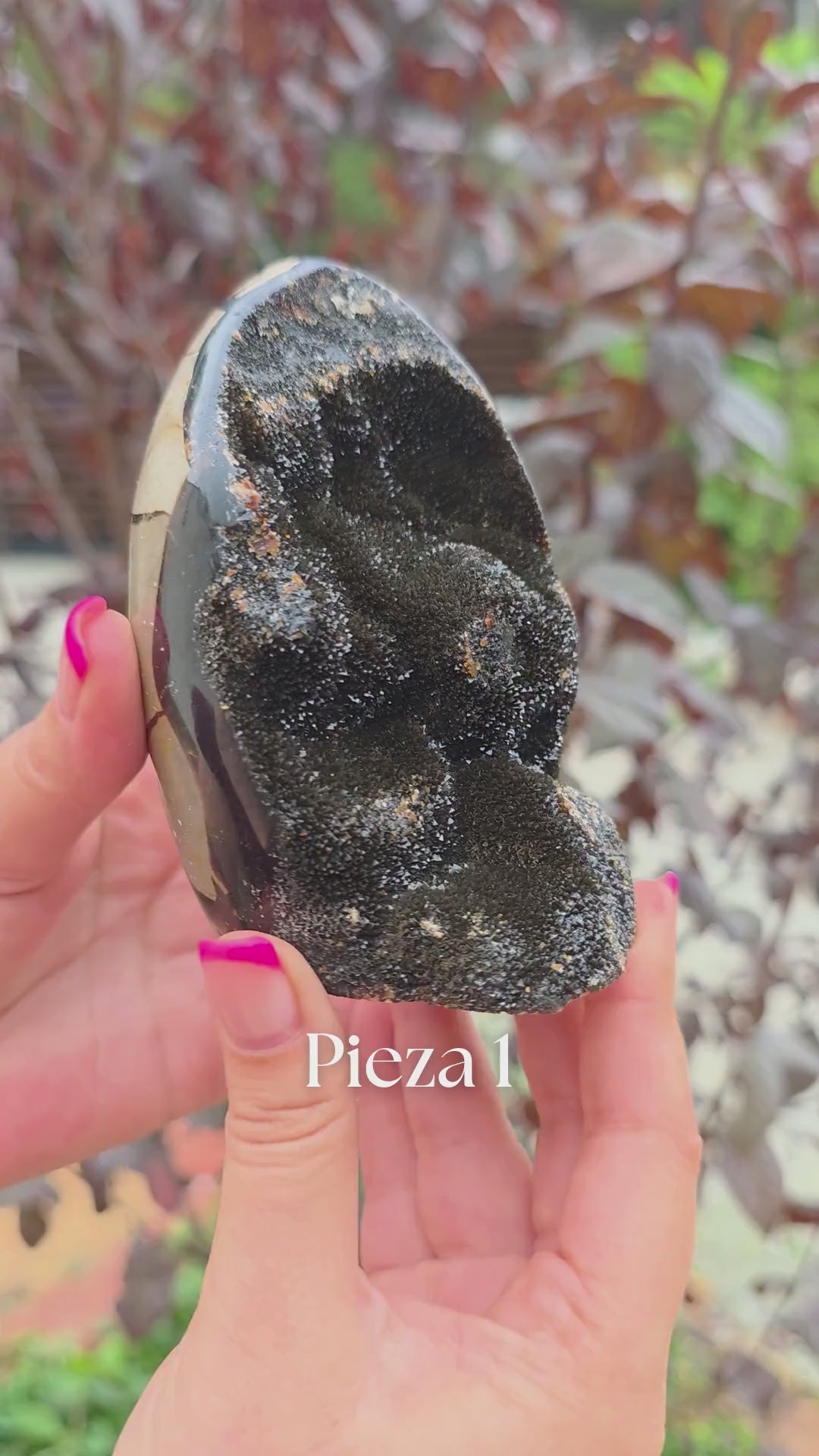 Septaria salvaje cristalizada de Madagascar con inclusiones naturales de calcita. Video detalle de todas las piezas