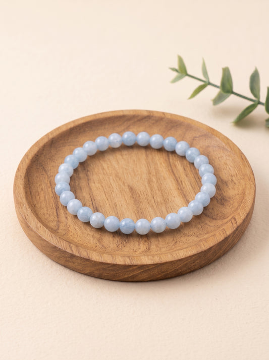 pulsera aguamarina 6 mm natural ajustable azul claro calma emocional 1