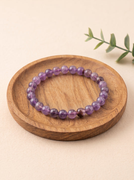 pulsera amatista 6 mm natural ajustable cuentas violetas calma 1