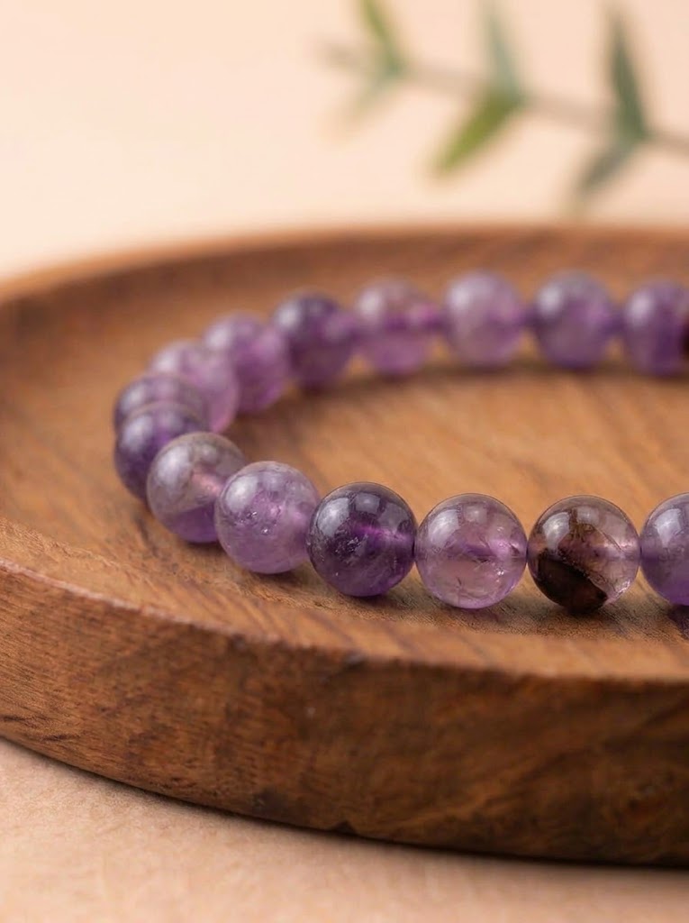 pulsera amatista 6 mm natural ajustable cuentas violetas calma 3