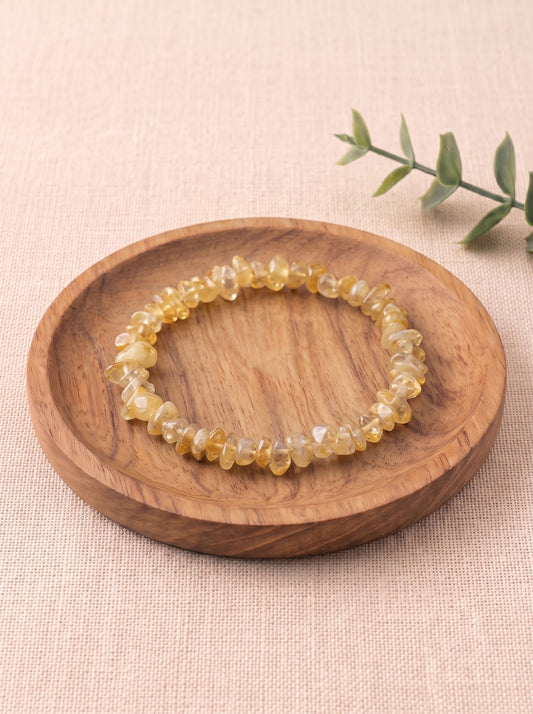 pulsera chips citrino natural ajustable energia abundancia foto 1