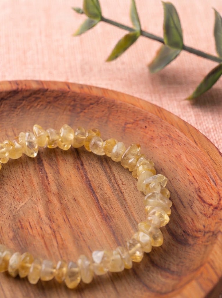 pulsera chips citrino natural ajustable energia abundancia foto 3