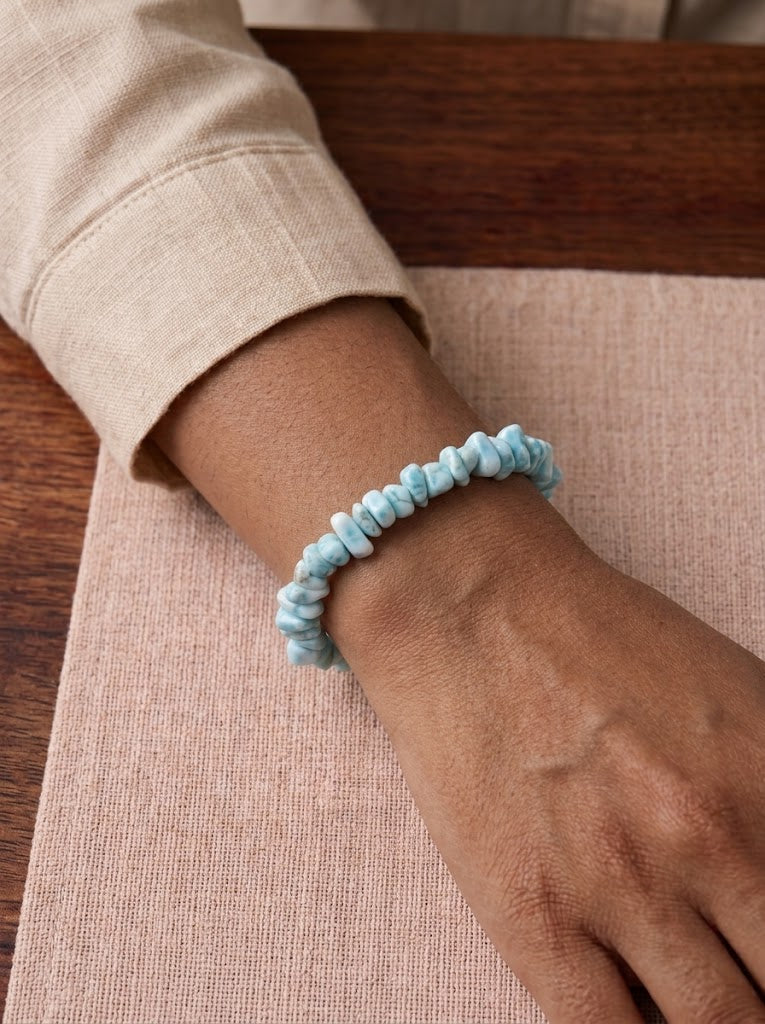 pulsera chips larimar natural calidad AA 2