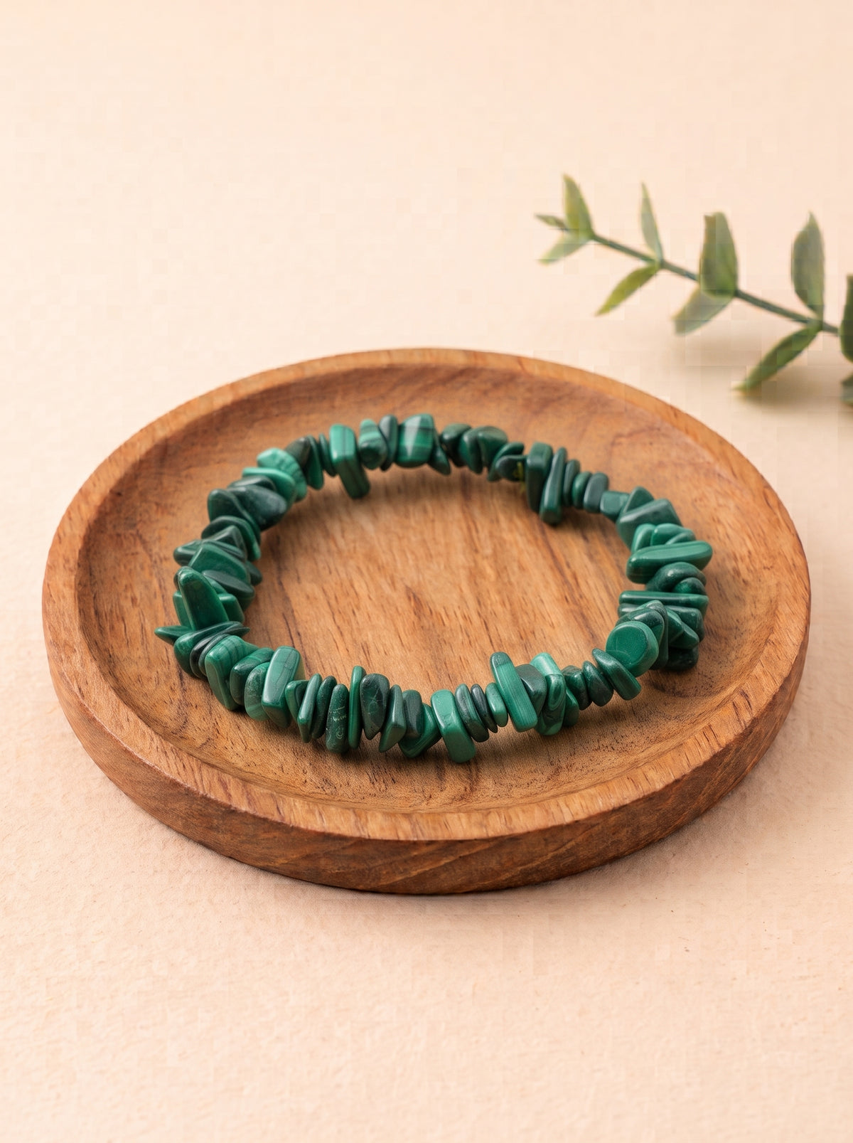 pulsera chips malaquita natural calidad AA 1