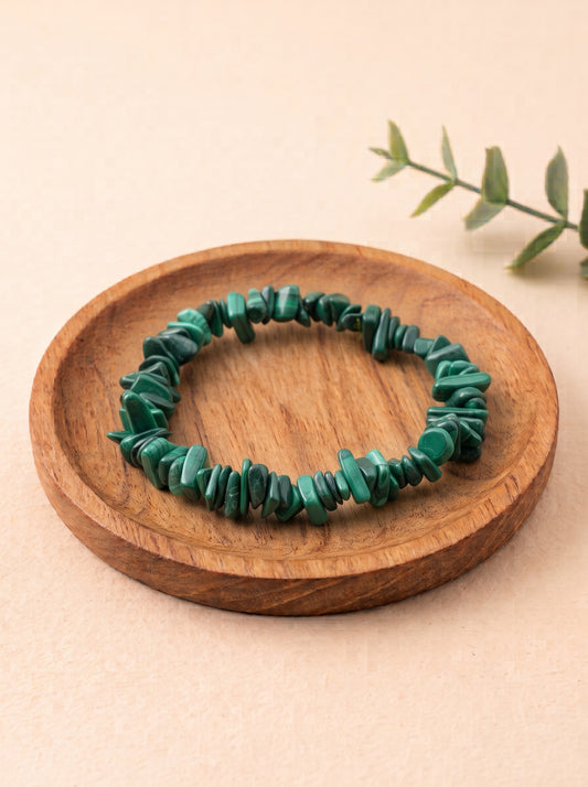 pulsera chips malaquita natural calidad AA 1