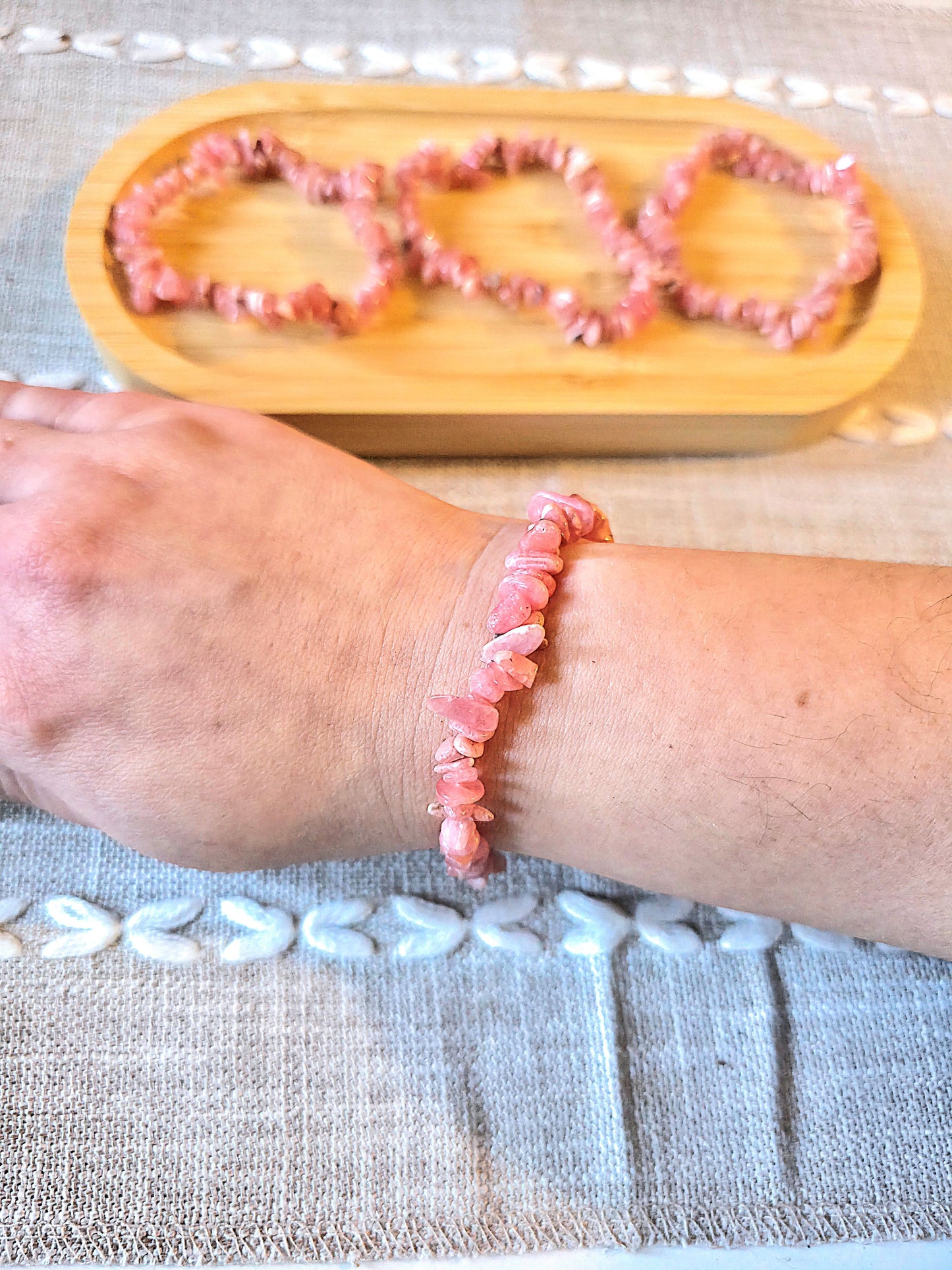 pulsera chips rodocrosita calidad AA