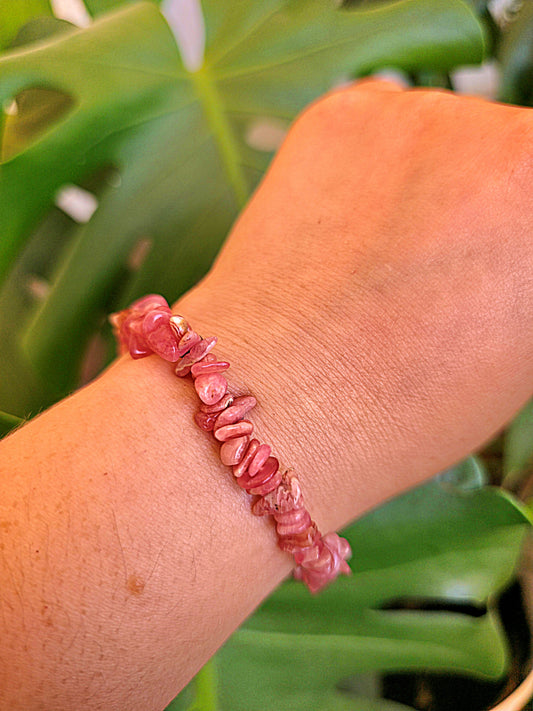pulsera chips rodocrosita calidad AA