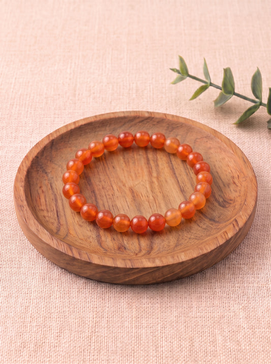 pulsera cornalina 6 mm natural ajustable energia vitalidad naranja 1