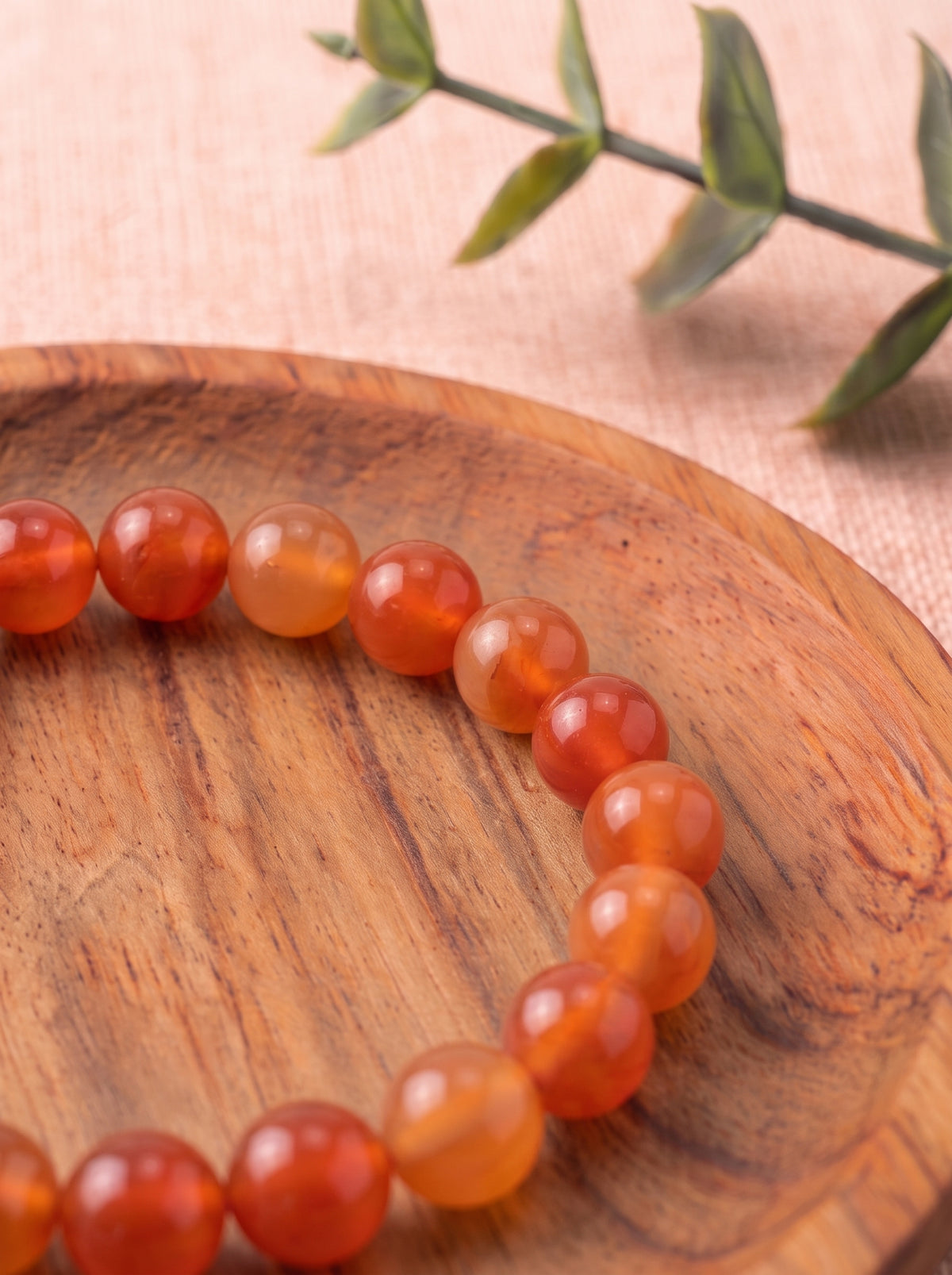 pulsera cornalina 6 mm natural ajustable energia vitalidad naranja 3