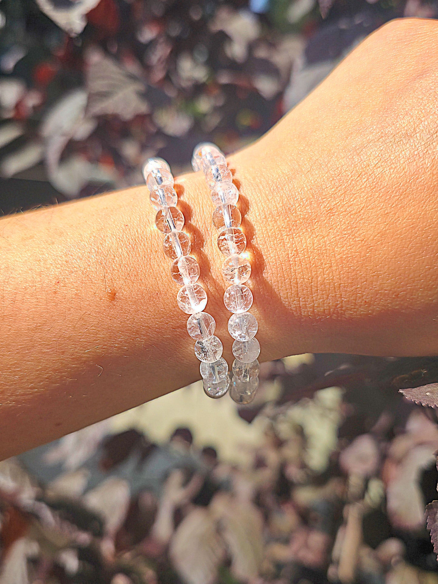 pulsera cuarzo cristal de roca craquelado natural 6 mm foto 1