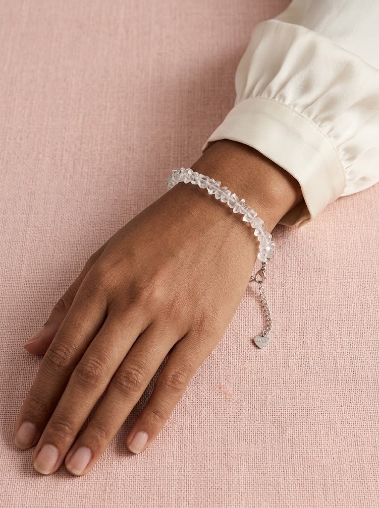 Pulsera de cuarzo herkimer en bruto cuentas 4 mm 2