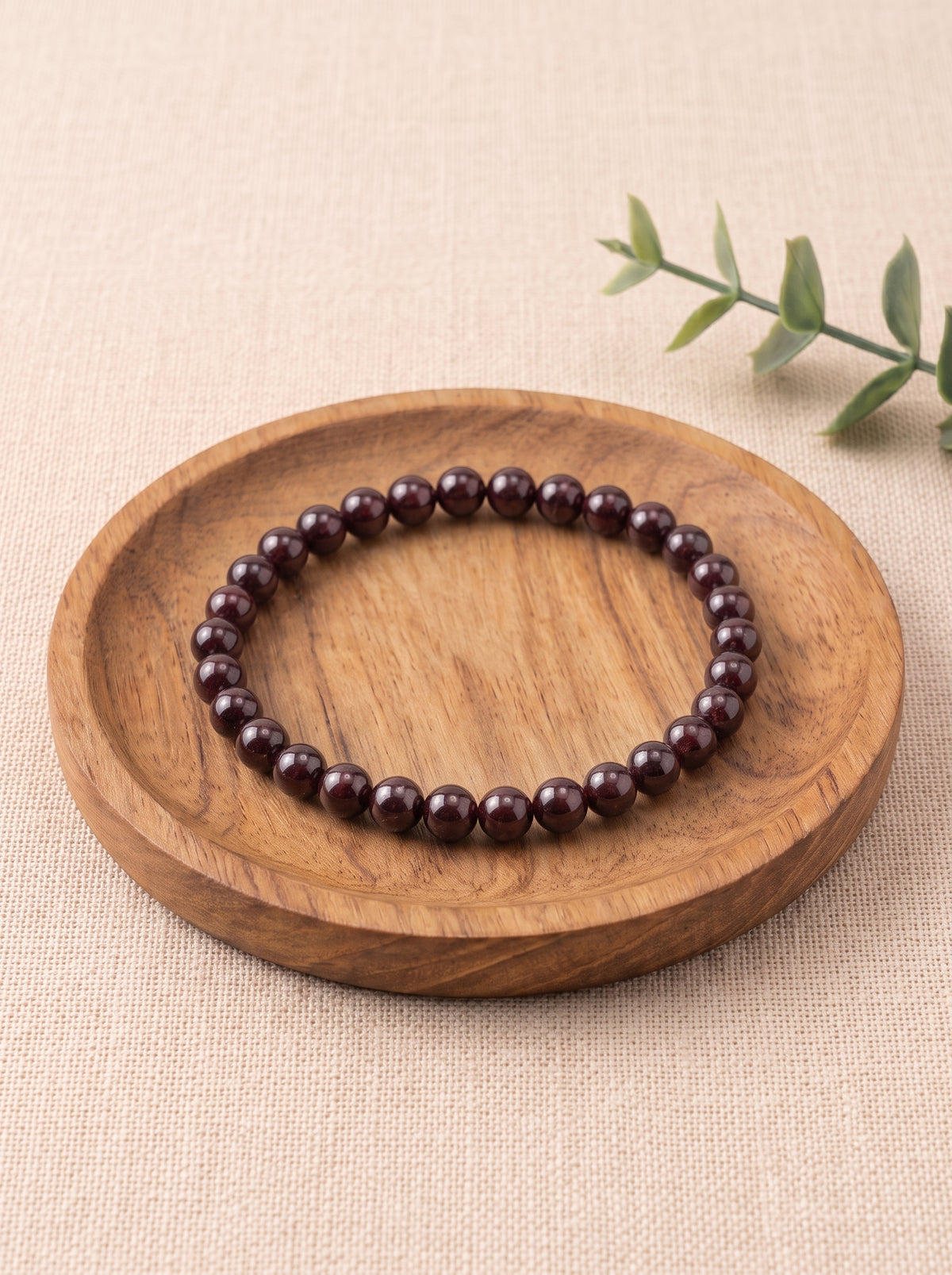 pulsera granate 6 mm natural ajustable rojo oscuro energia vital 1
