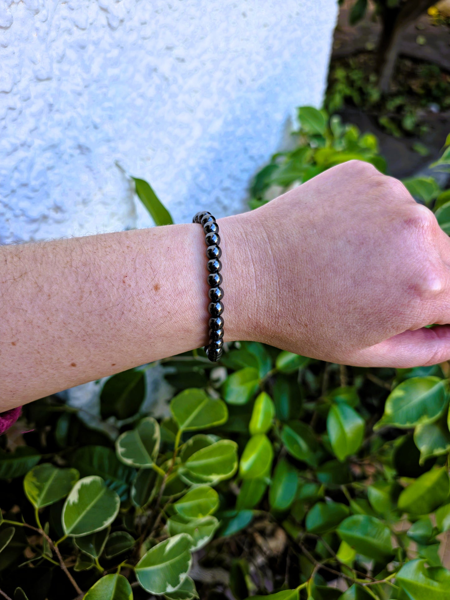 Pulsera Hematite 6 mm mineral natural protección y enraizamiento