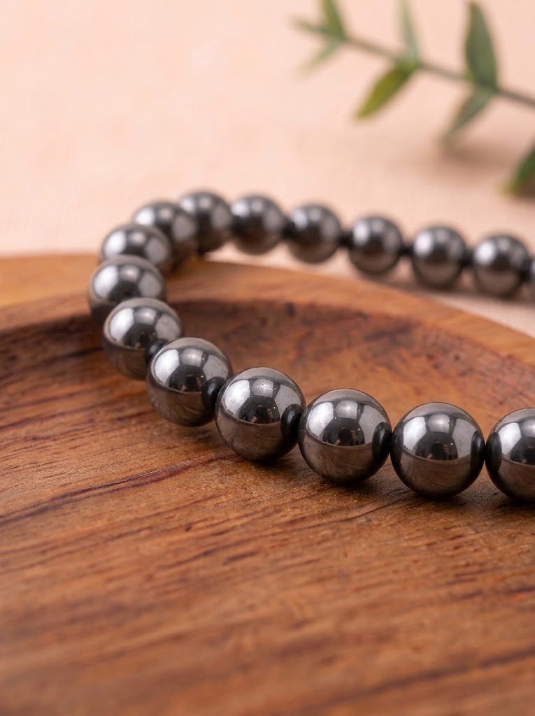 Pulsera Hematites 6 mm mineral natural protección y enraizamiento 3